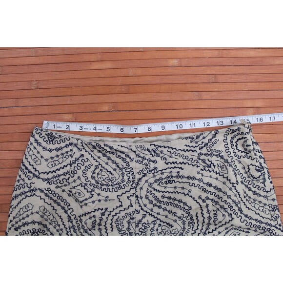 Talbots Lined Embroidered Beige Linen Blend Size 10‎ (30x28) - Picture 5 of 8